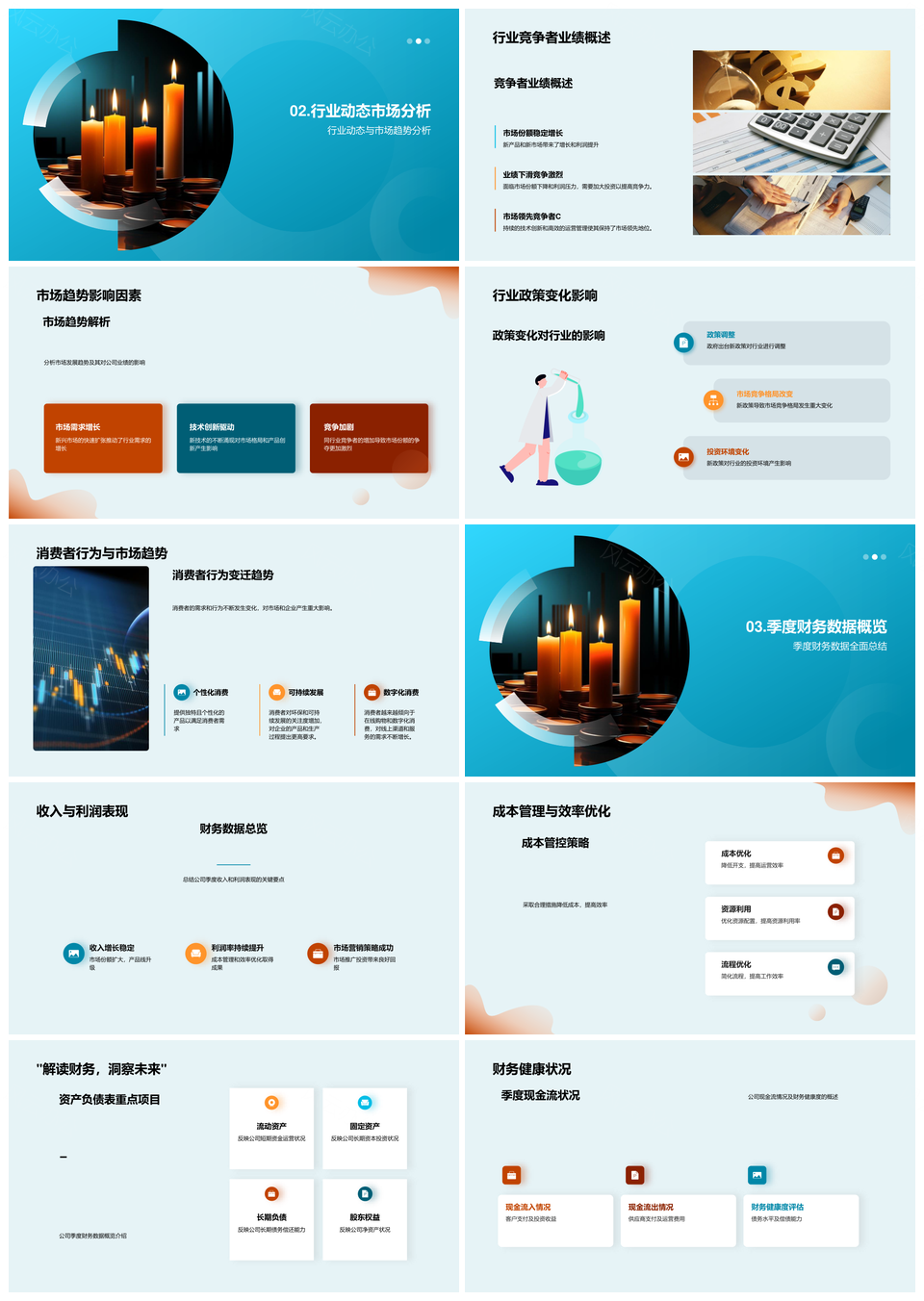 季度财务收入利润业务展望市场拓新规划PPT模板