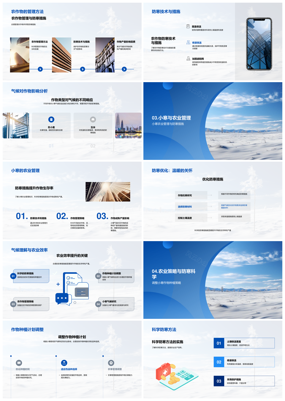 小寒农业防寒气象与雪覆农田管理PPT模板