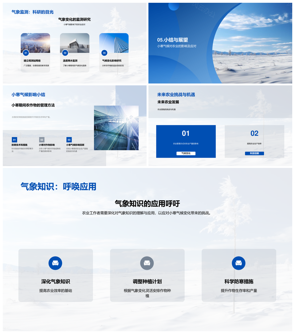 小寒农业防寒气象与雪覆农田管理PPT模板