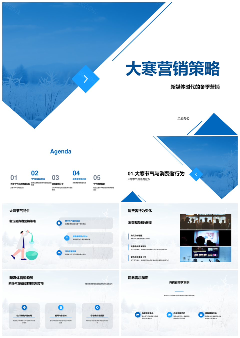 大寒新媒体营销趋势与消费者行为策略PPT模板
