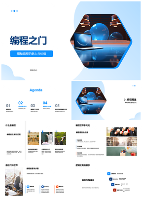 编程语言逻辑思维与多领域开发探秘PPT模板