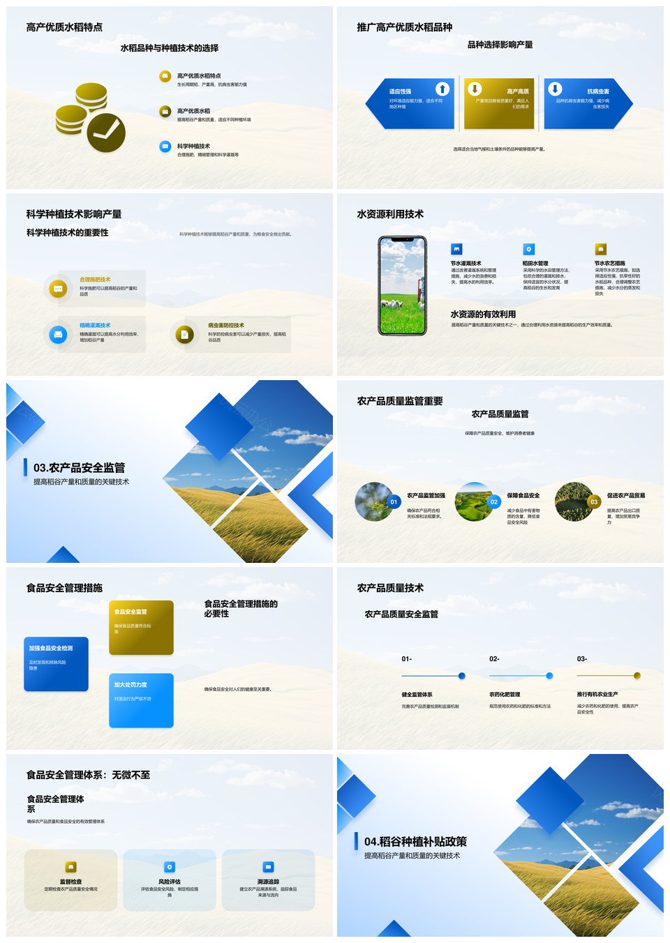 高产稻谷推广保障全球粮食安全PPT模板