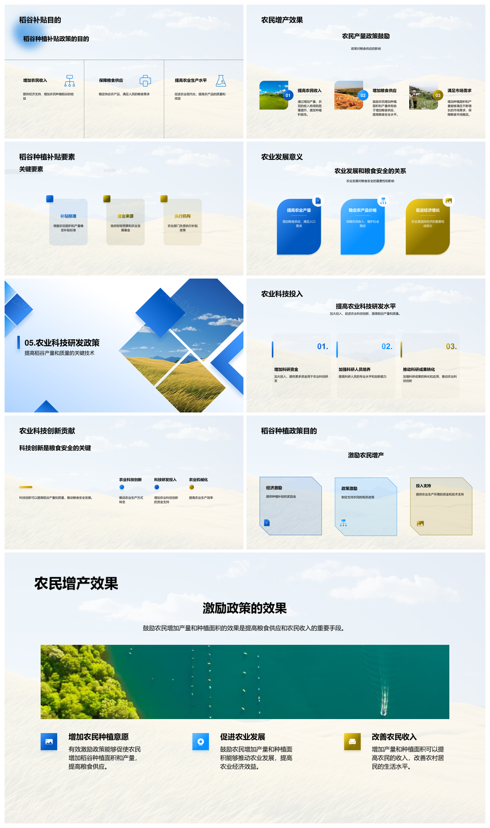 高产稻谷推广保障全球粮食安全PPT模板