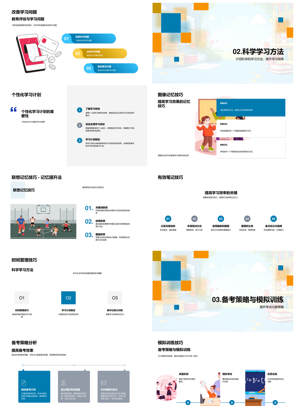 科学备考高效提升教育评估分析个性化图像联想策略PPT模板