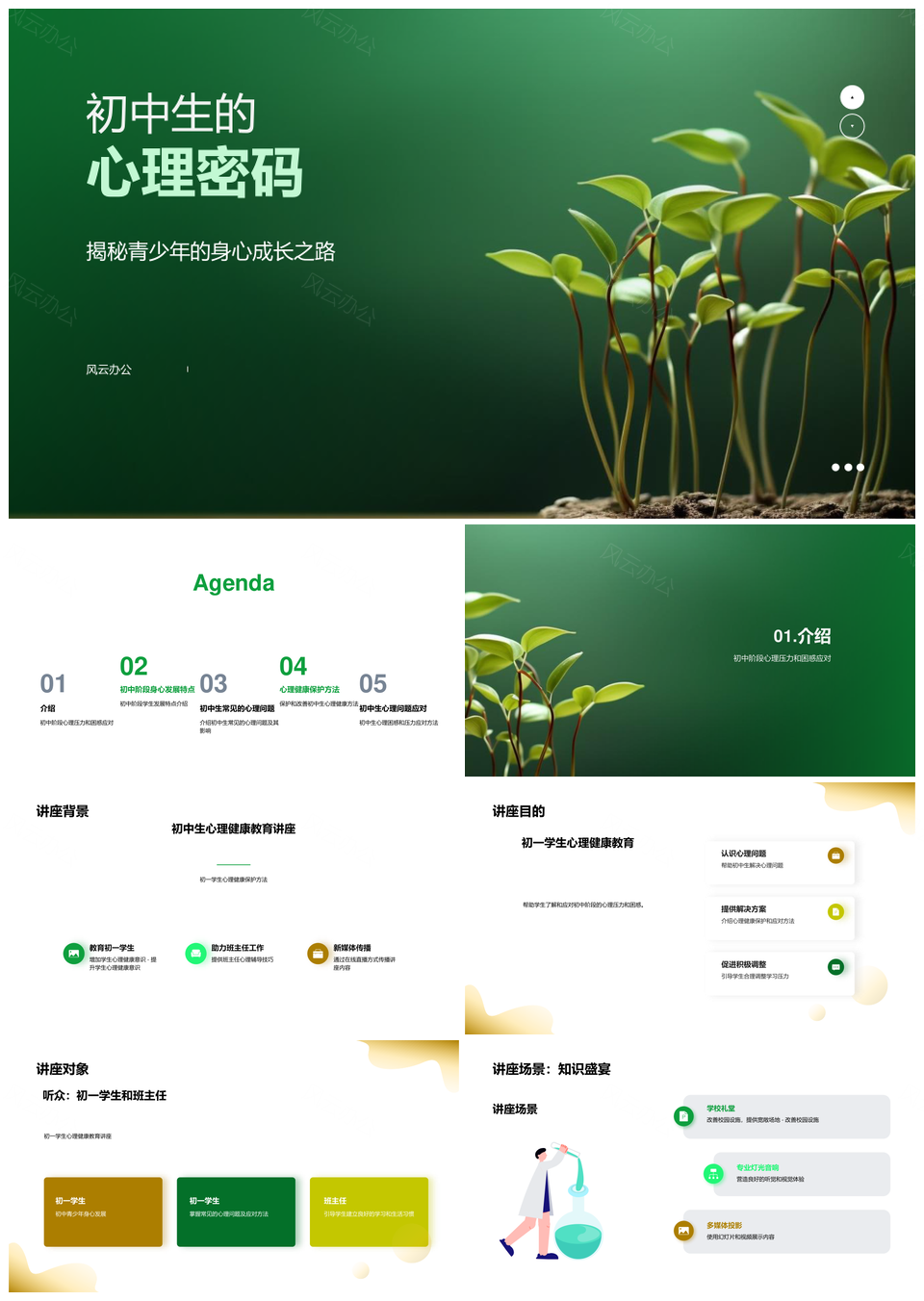 初中生心理压力困惑与健康教育解密PPT模板
