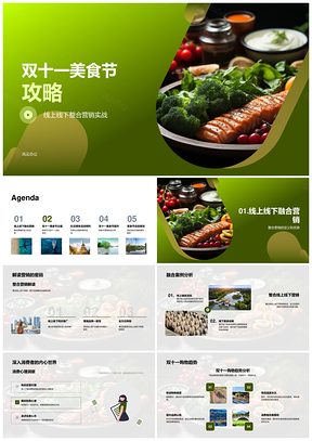 双十一美食节整合营销攻略引爆品牌参与PPT模板