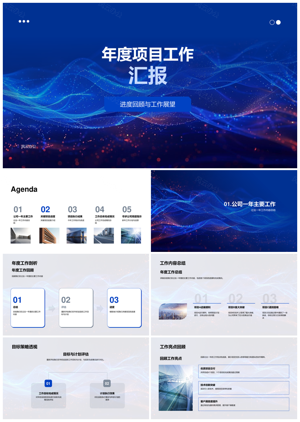 年度项目总结汇报关键进度亮点改进展望PPT模板