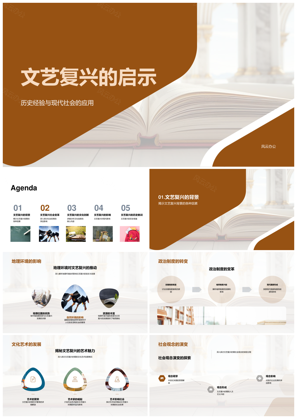 文艺复兴多维启示引领现代文明革新PPT模板