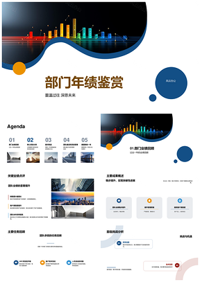 部门年绩ABC项目团队协作管理绩效图表PPT模板