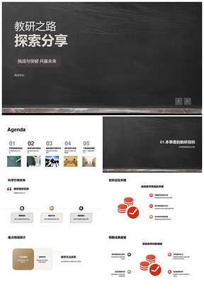 教研团队协作改革课程优化季度总结PPT模板