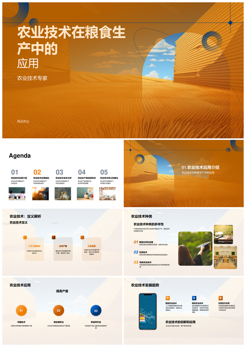 粮田农技应用效益产量品质成本环境设备PPT模板