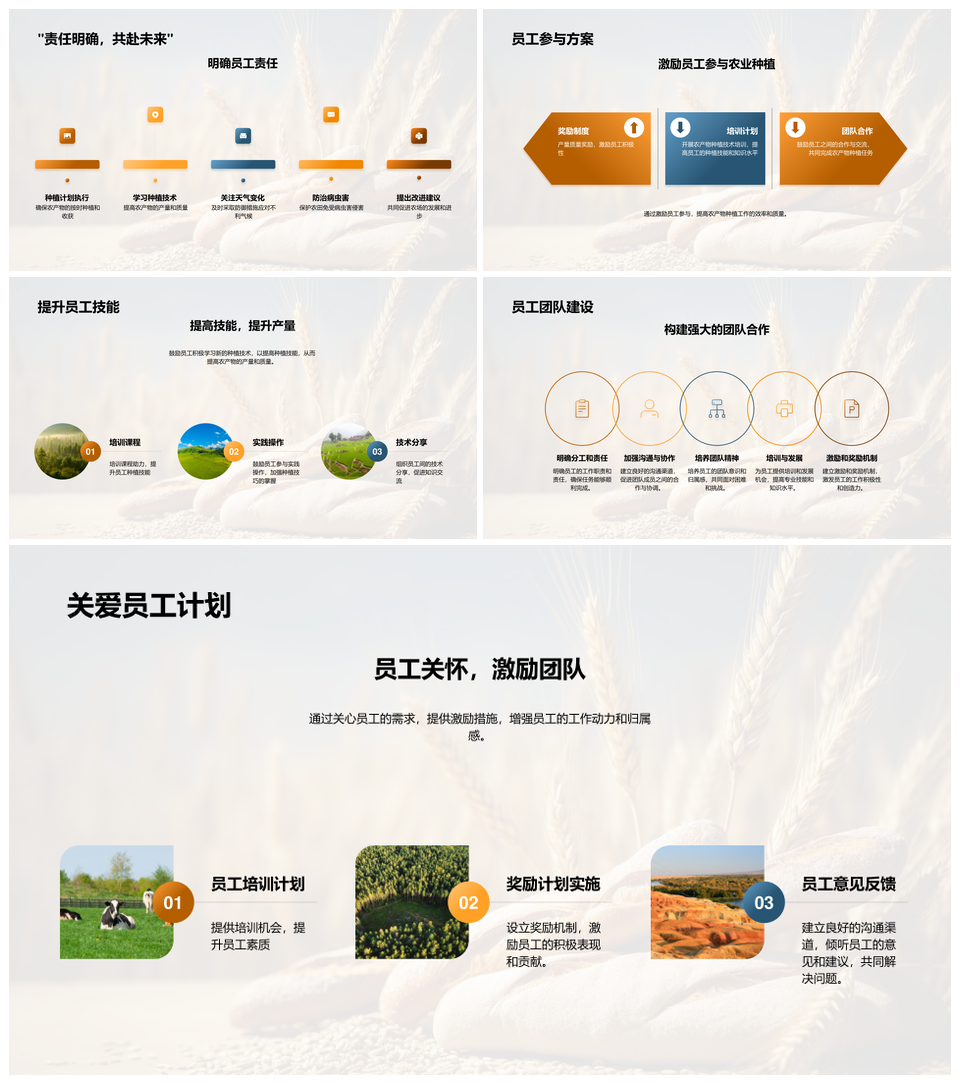 麦田季度收获总结与种植销售规划PPT模板