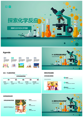 2025初中化学反应教学四类反应高效学习PPT模板