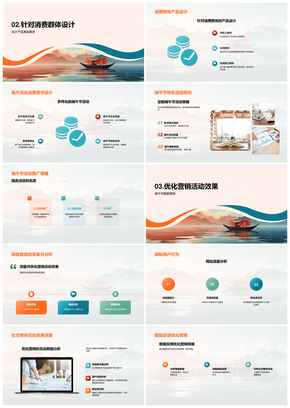 端午消费趋势精准营销策略优化龙舟产品设计PPT模板