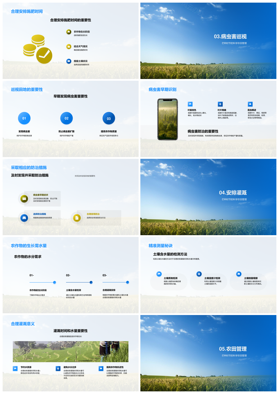 农业专家指导农民芒种农田管理PPT模板