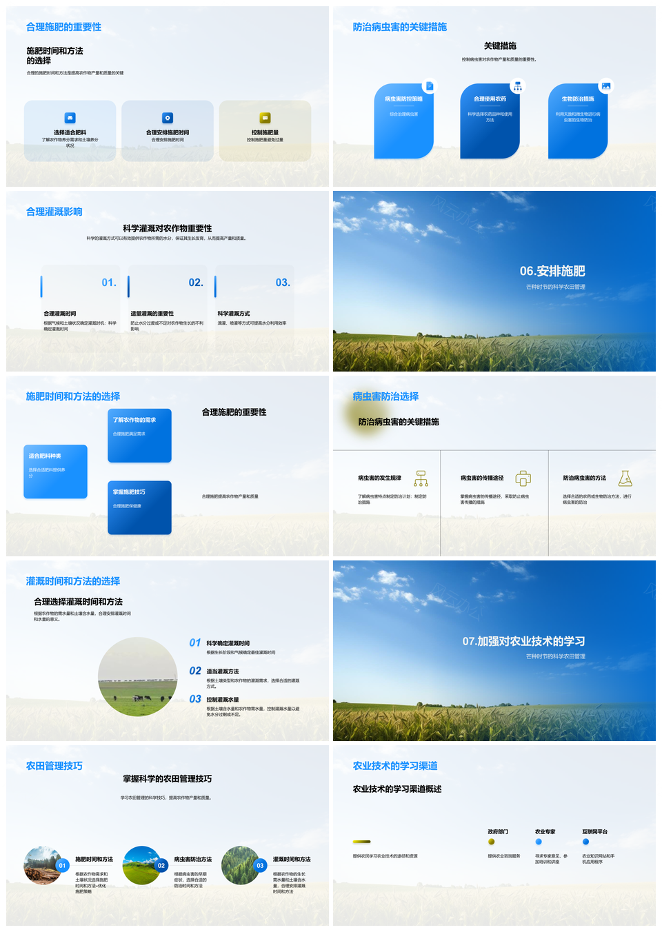 农业专家指导农民芒种农田管理PPT模板