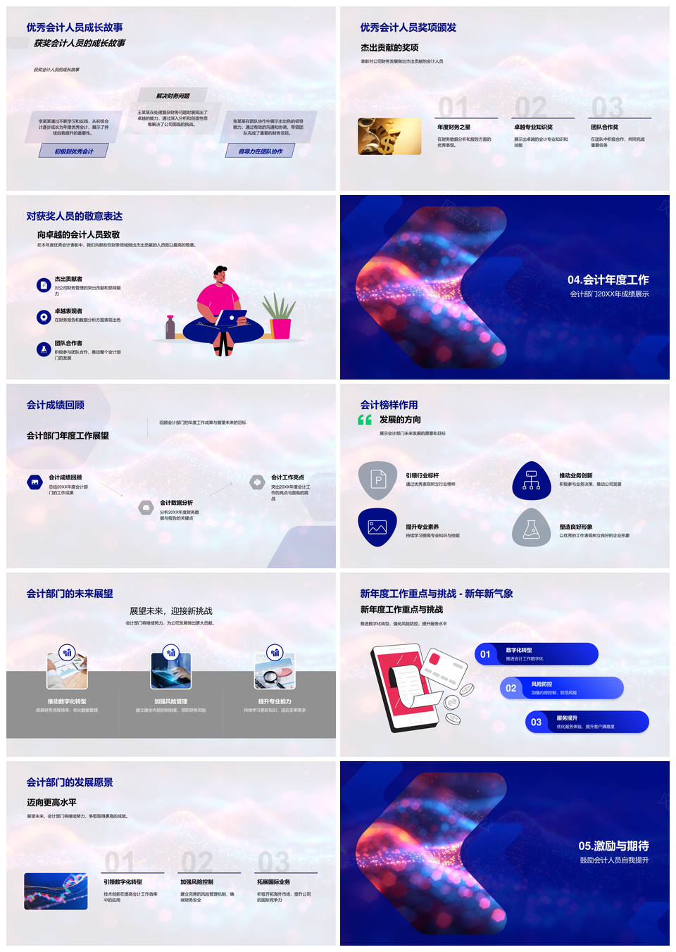 2025会计年度总结评选激励财务数据分析业绩提升专业PPT模板