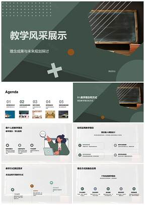 教学风采展示理念实践挑战机遇目标PPT模板