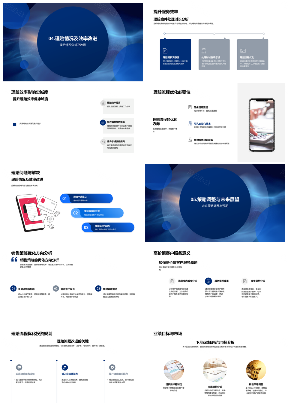 保险业务月报销售增长客户满意市场趋势内部高价值PPT模板