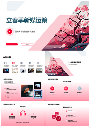 立春新媒体运营策略助力用户留存行动PPT模板