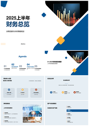 2025年中财务决策策略收支利润资产负债现金流条形图PPT模板