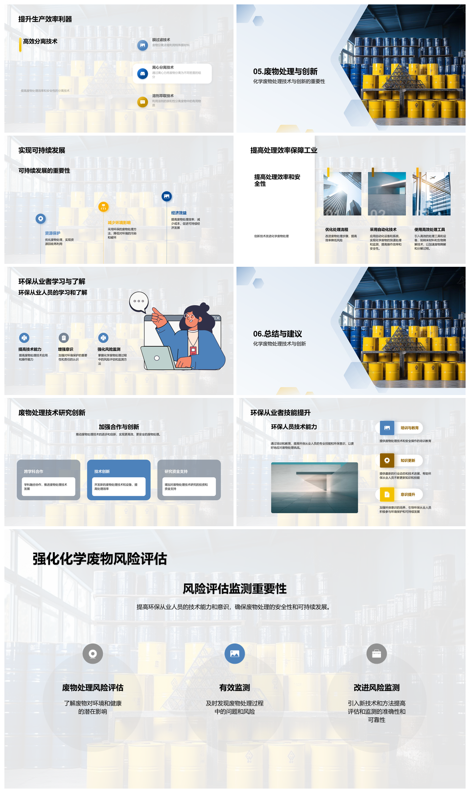 环保专家化学废物处理新技术分类风险评估PPT模板