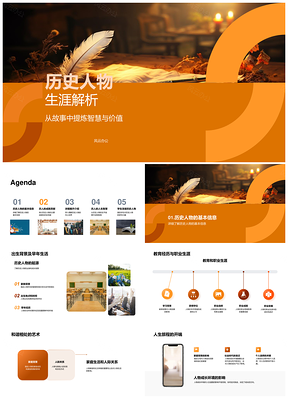历史人物生涯智慧与成就探析PPT模板