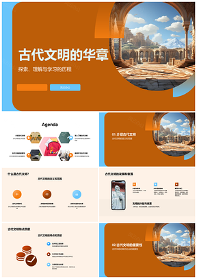古代文明发展兴衰社会贡献与文物特点PPT模板