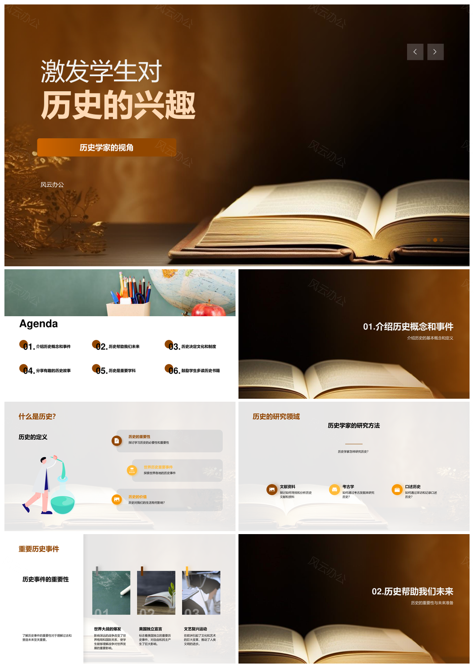 历史学家体育课件激发学段生学史兴趣PPT模板