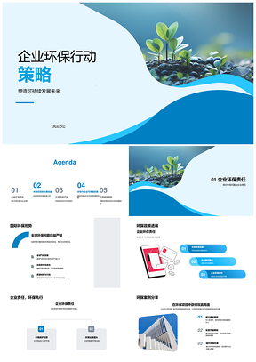 企业环保责任策略与可持续发展行动PPT模板