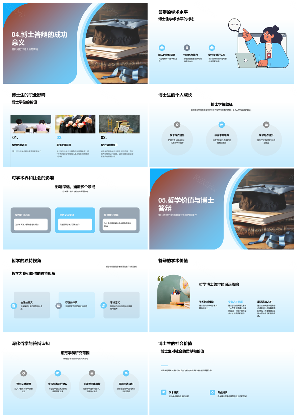 哲学博士答辩理论实践与演变解析PPT模板