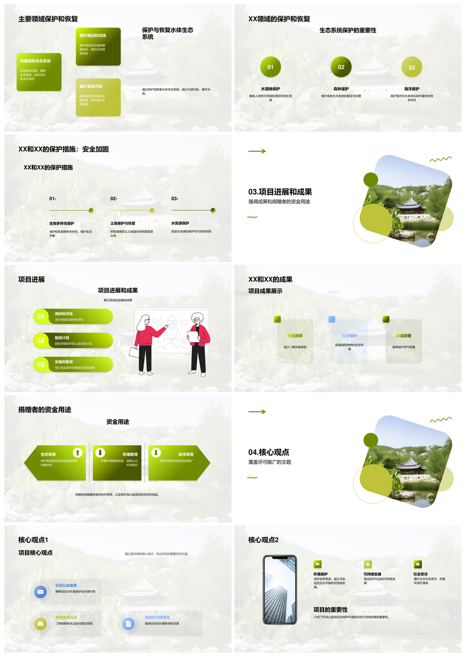 绿叶公益与绿色未来PPT模板