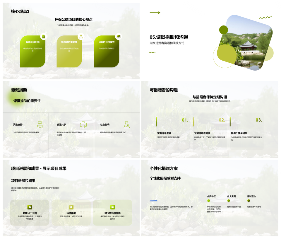 绿叶公益与绿色未来PPT模板