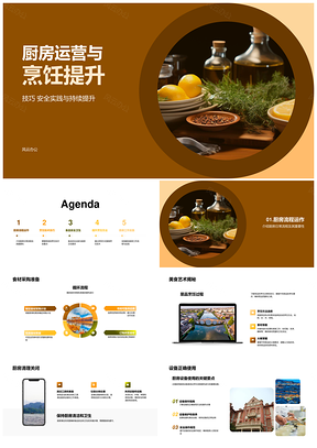 厨房运营烹饪技术提升与食安卫生管理PPT模板