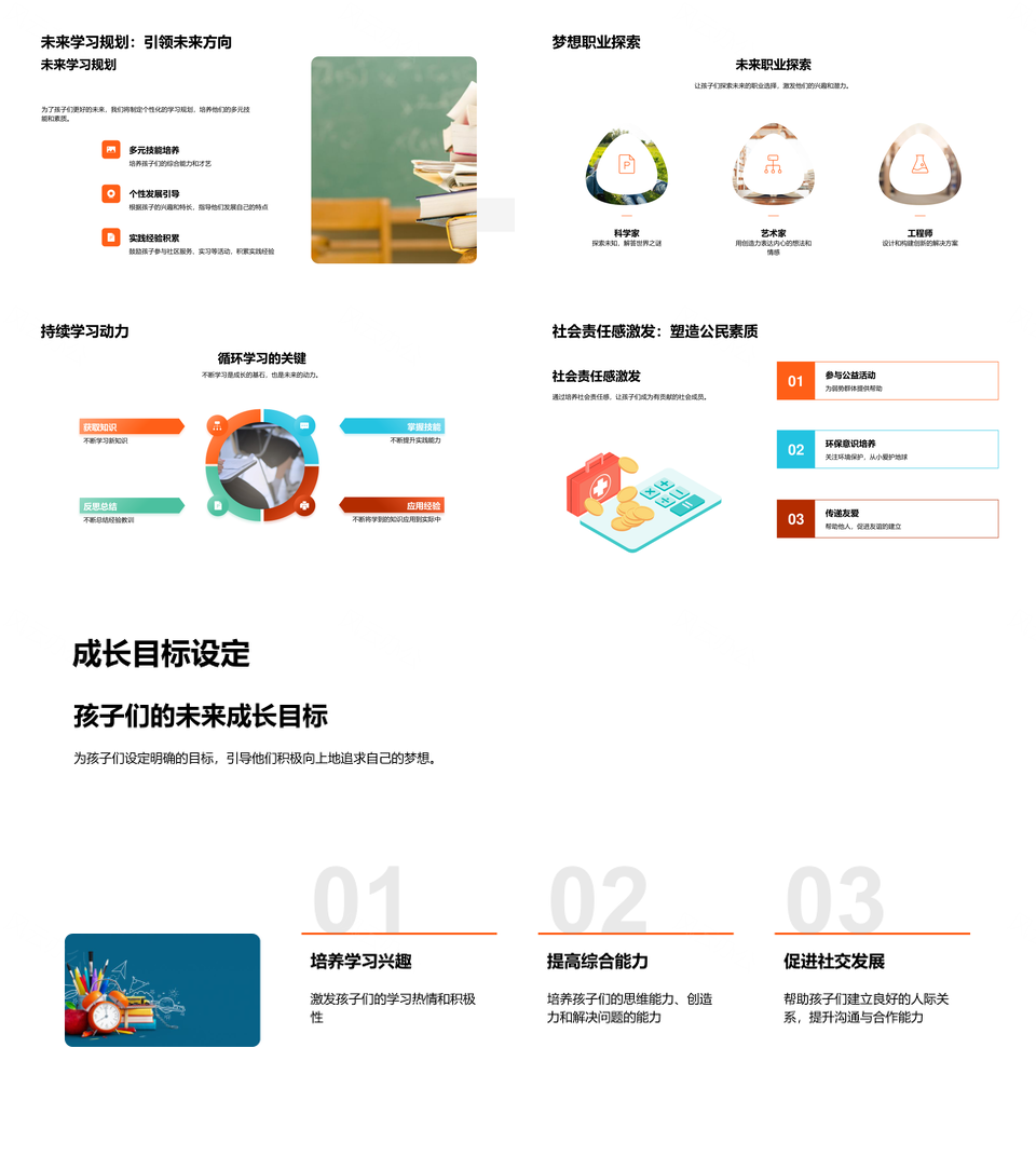 孩子积木探索之旅成长自信快乐PPT模板