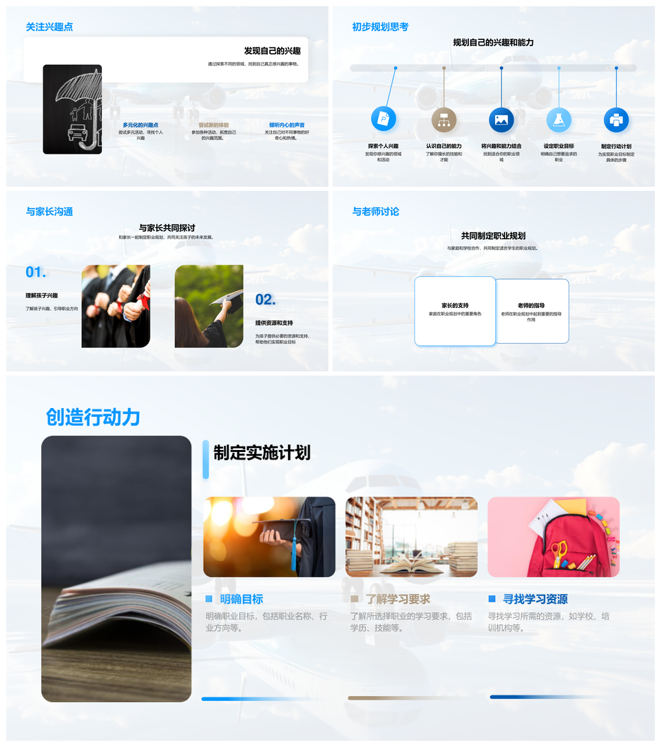 六年级职业梦想航程教育礼仪未来探索PPT模板