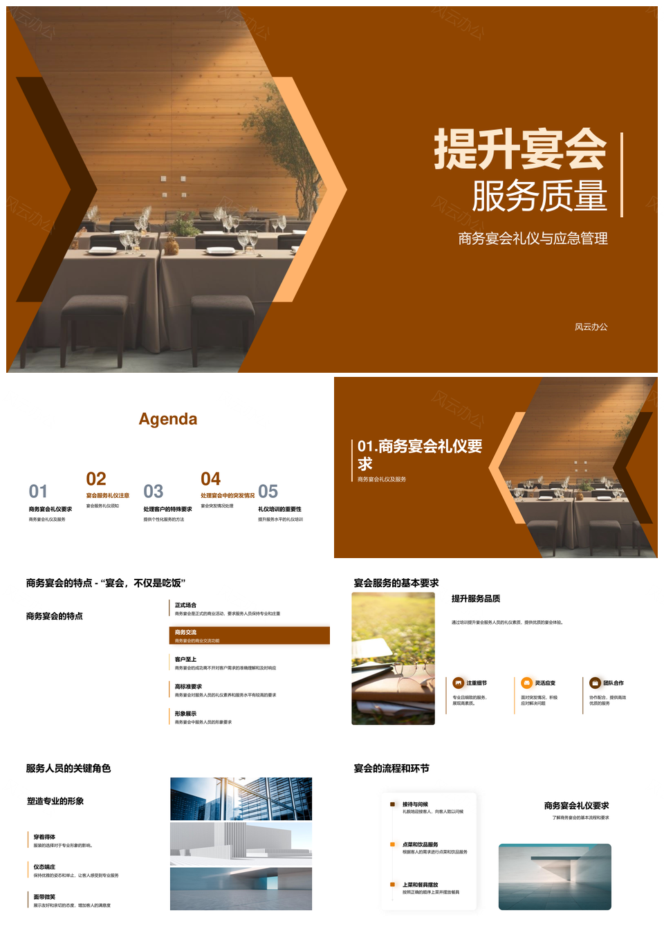 商务宴会礼仪培训应急管理提升服务质量PPT模板