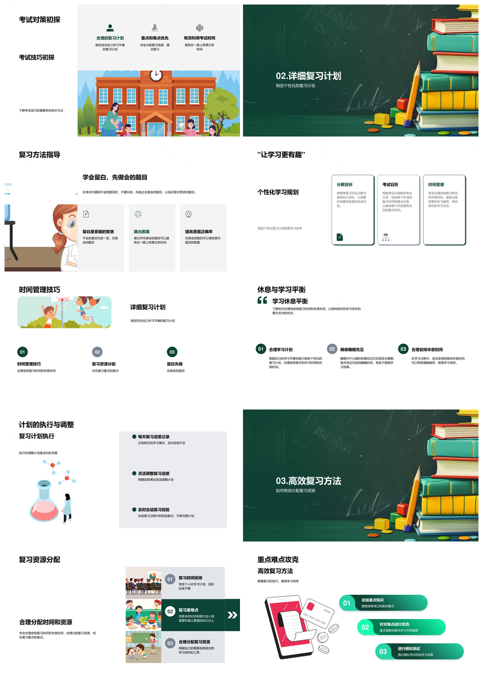 初一考试精准复习计划时间管理PPT模板