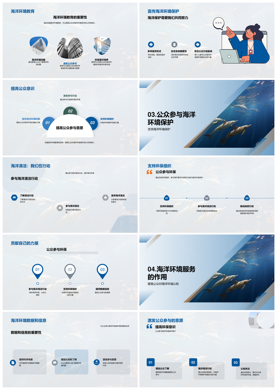 公众行业共护海浪创业路演计划PPT模板