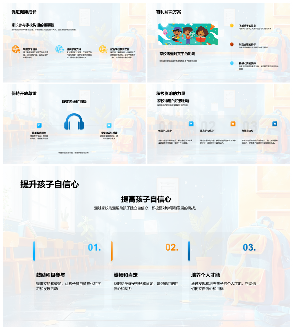 2025初一家长家校沟通助力成长家长会PPT模板