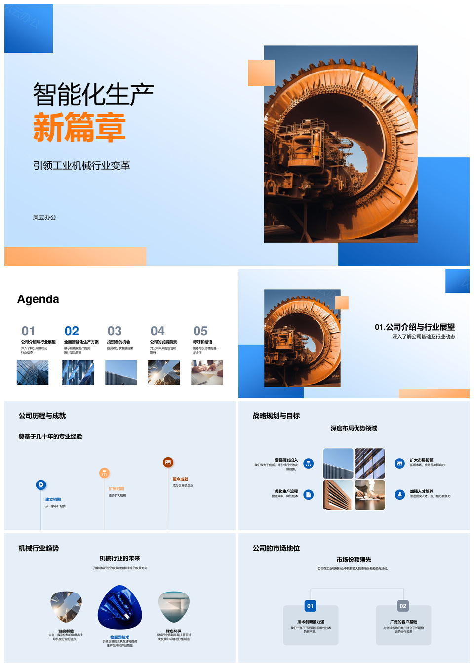 工业机械智能生产战略与投资展望PPT模板