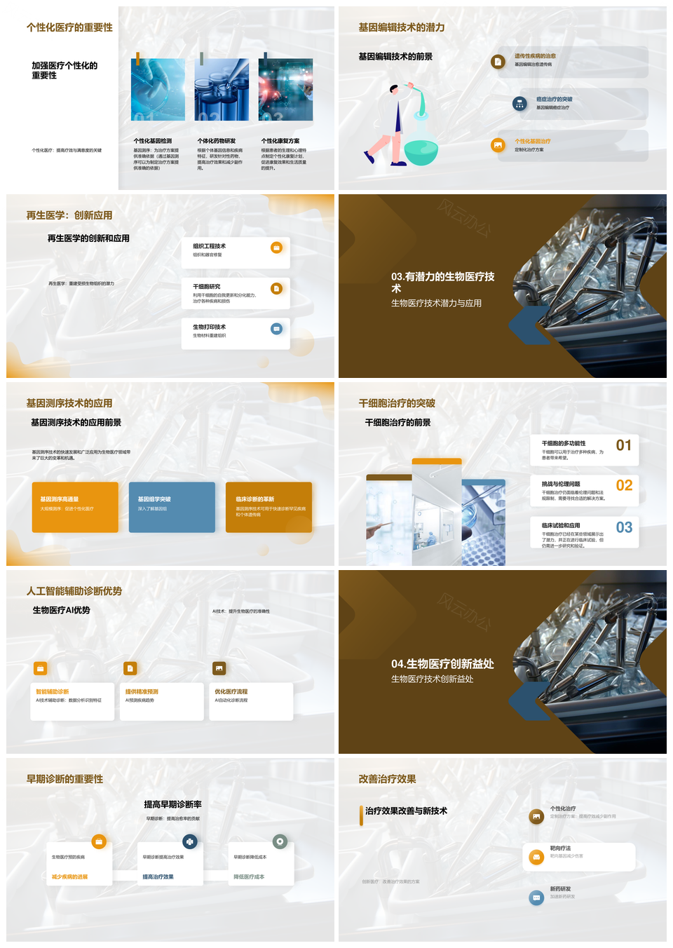 生物医疗技术创新引领未来医疗PPT模板