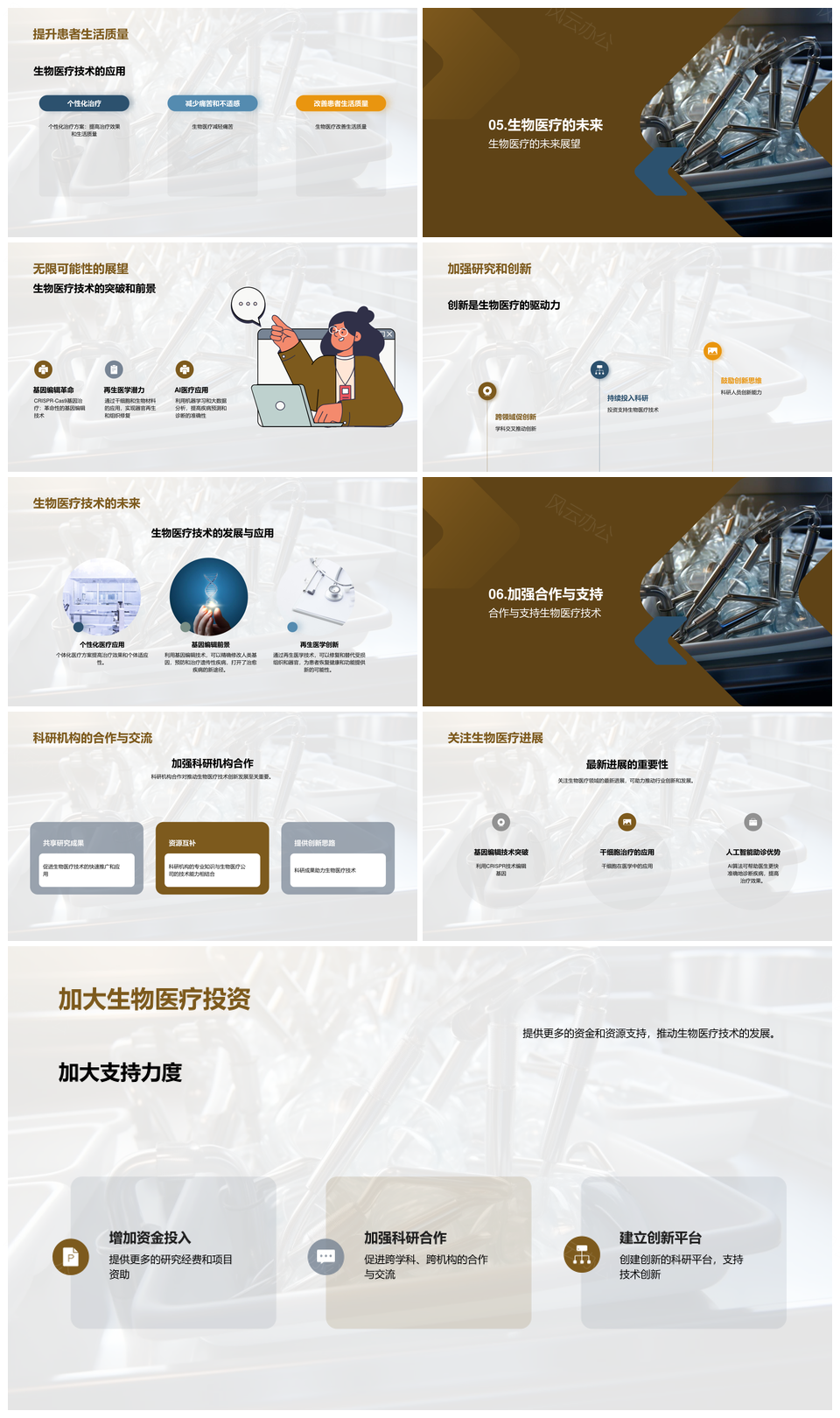 生物医疗技术创新引领未来医疗PPT模板