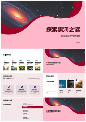 宇宙探索新型黑洞形态形成与影响研究PPT模板