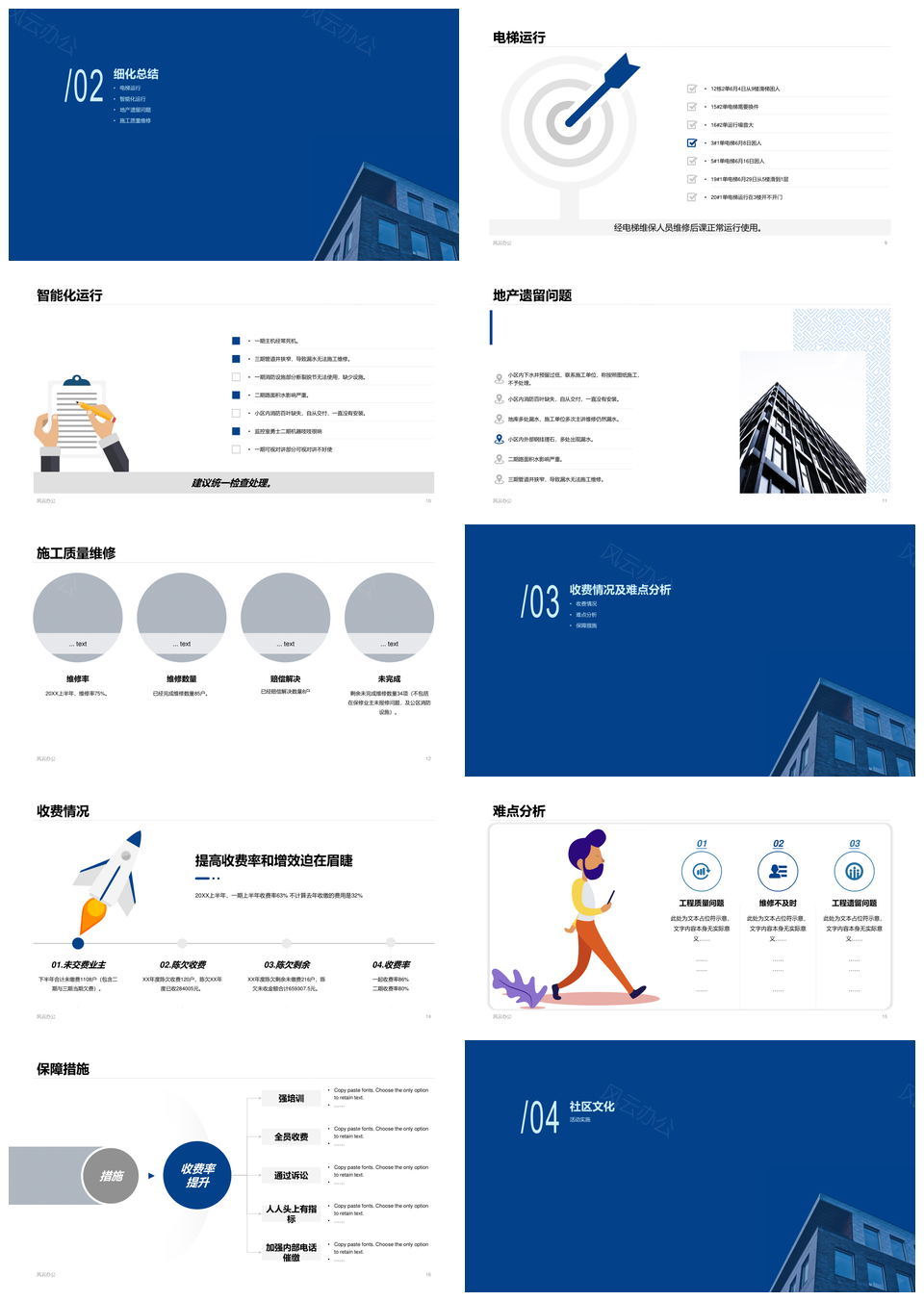2025房地产物业建筑住房上半年工作总结PPT素材