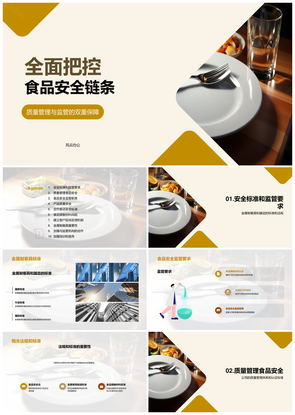 金属餐具质量安全标准监管体系PPT模板