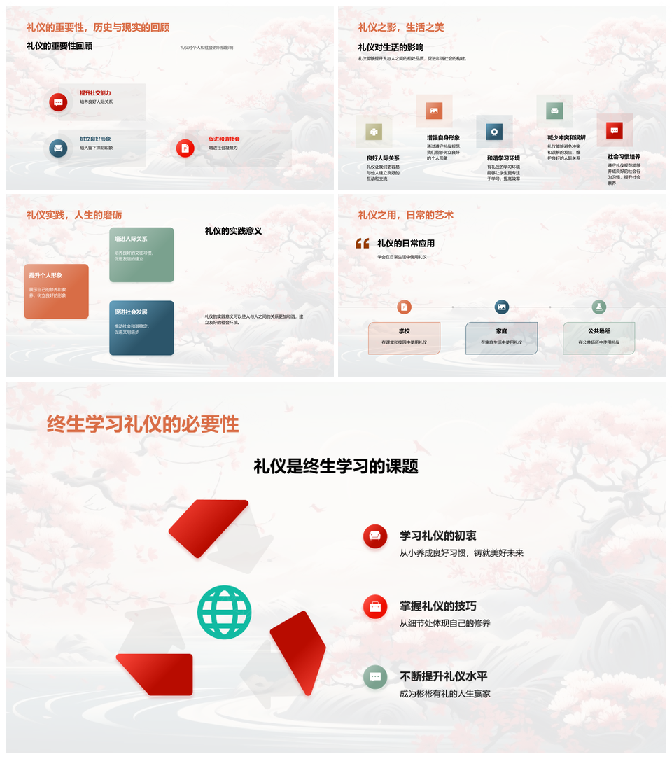 传统礼仪融入四年级教育活动促进人际和谐PPT模板