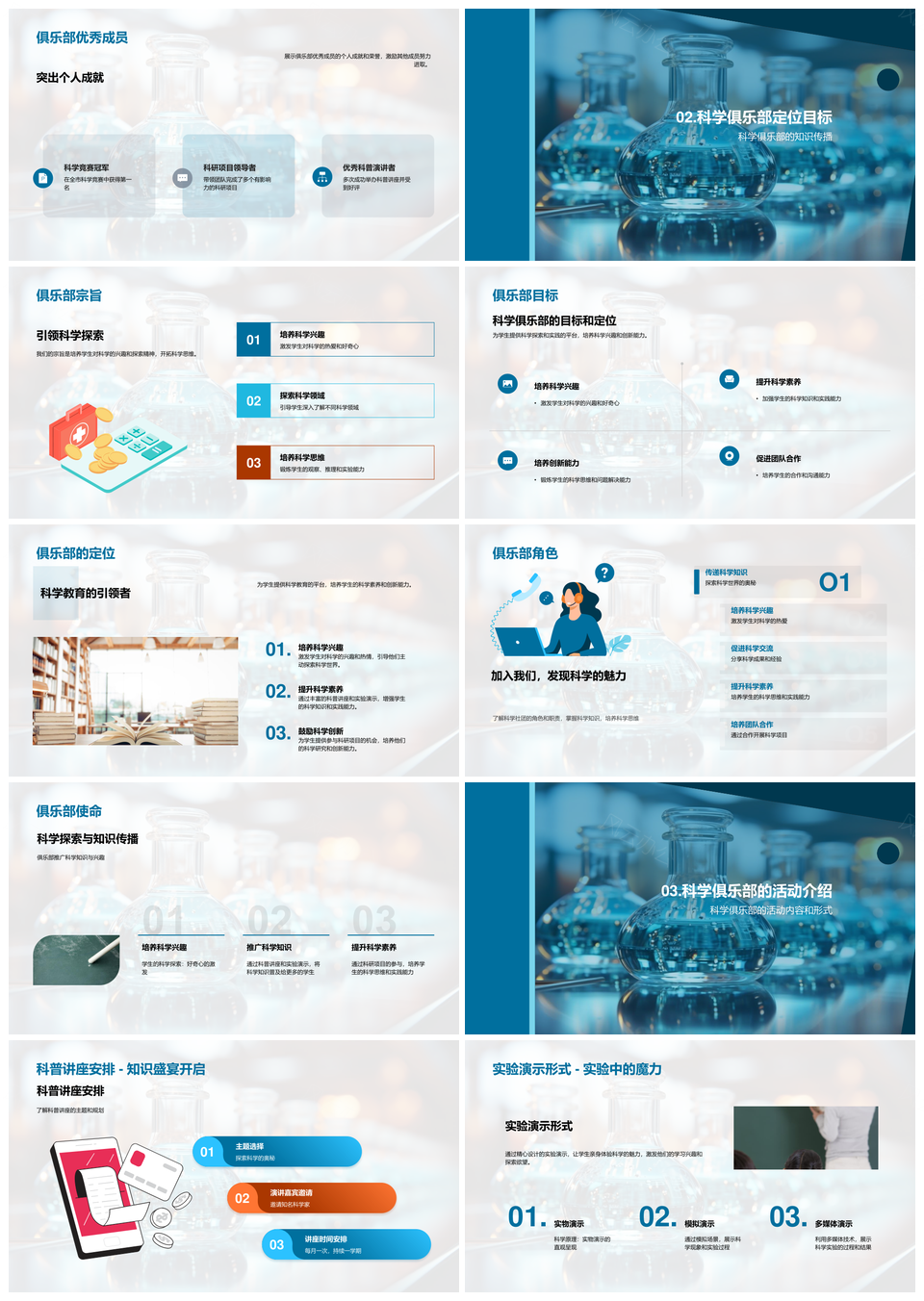 科学俱乐部显微实验科研素养探索之旅PPT模板