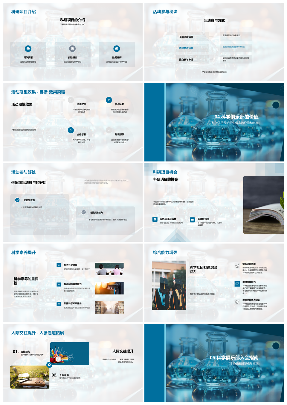 科学俱乐部显微实验科研素养探索之旅PPT模板