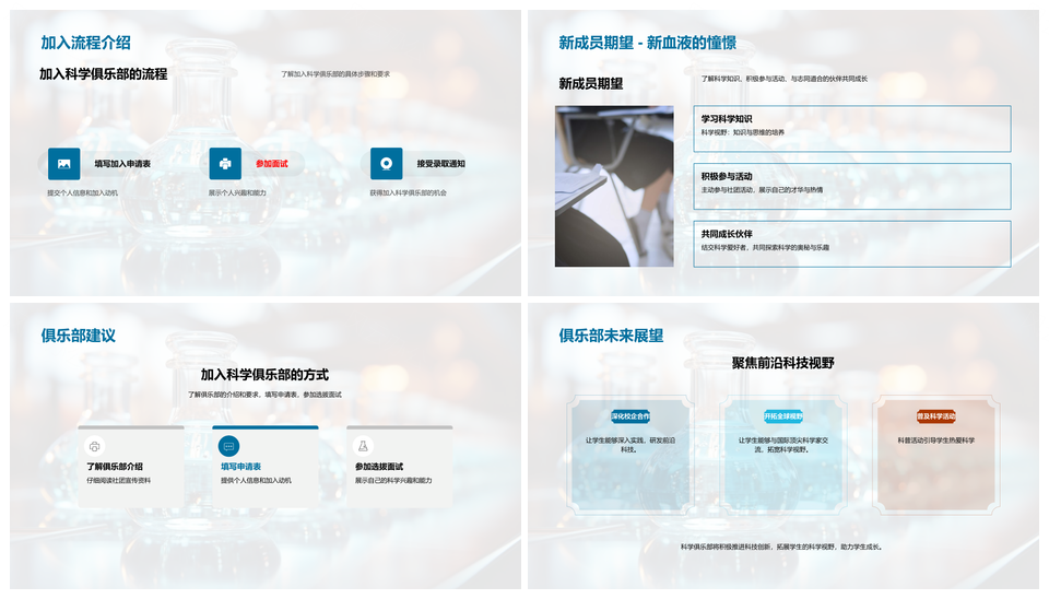 科学俱乐部显微实验科研素养探索之旅PPT模板